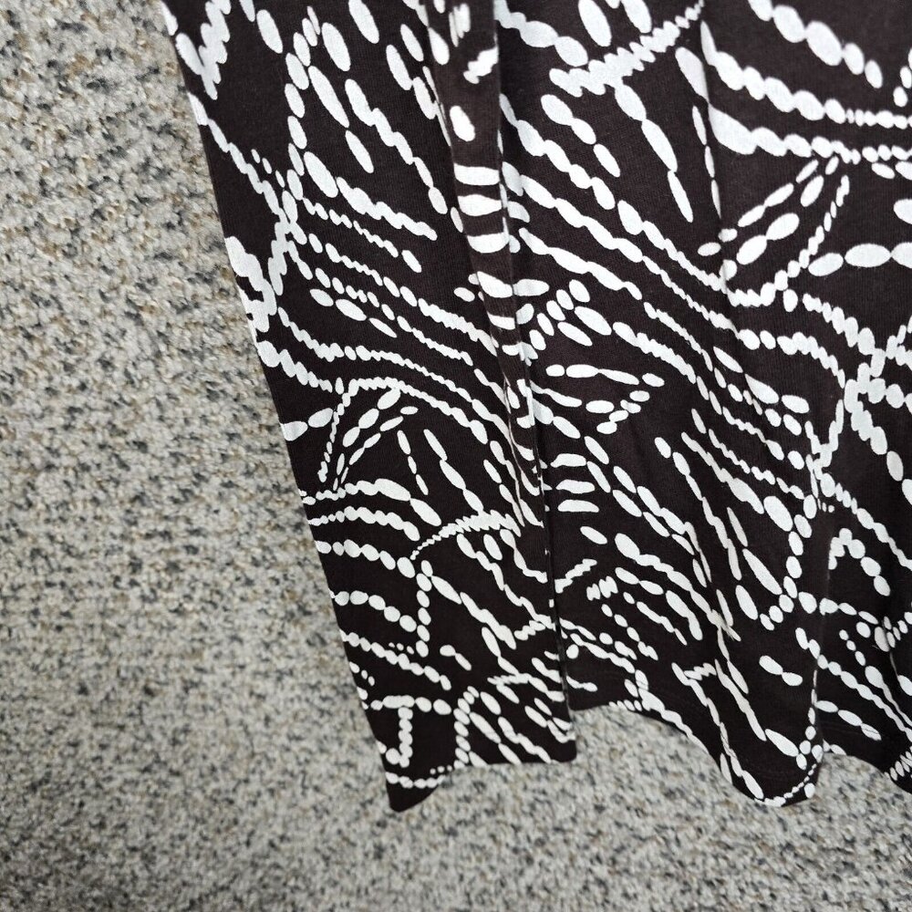 Chicos Top Womens 0 US Small‎ Brown Printed Scoop Neck Long Sleeve Casual Ladies - Picture 3 of 7